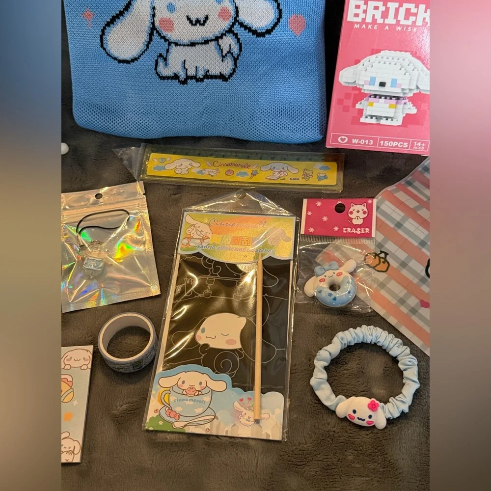 🩵Sanrio - Cinnamoroll Blue Knit Bag and 20+ Accessories